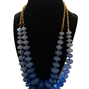 Elegant Blue and Gold Necklace